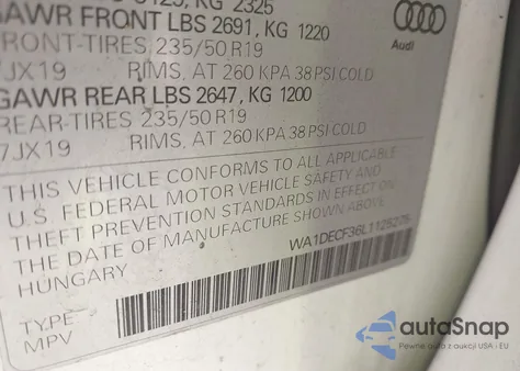 2020 Audi Q3 Premium 45 Tfsi S Line Quattro Tiptronic from USA, damaged, VIN WA1DECF36L1125275
